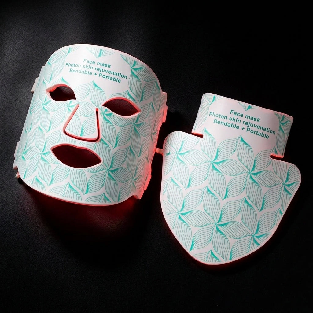 Futora Glow face and neck pieces laid flat on linen